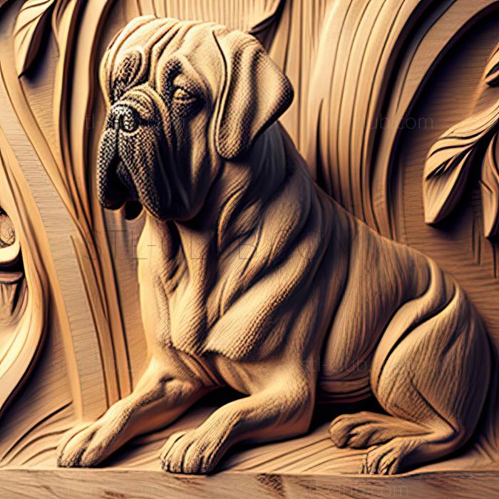 3D model st English Mastiff dog (STL)